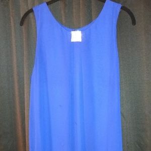 Blue Dual Layer with Rhinestones and Shear Dress